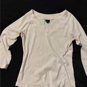GAP Cream Fitted 3/4 Sleeve Blouse